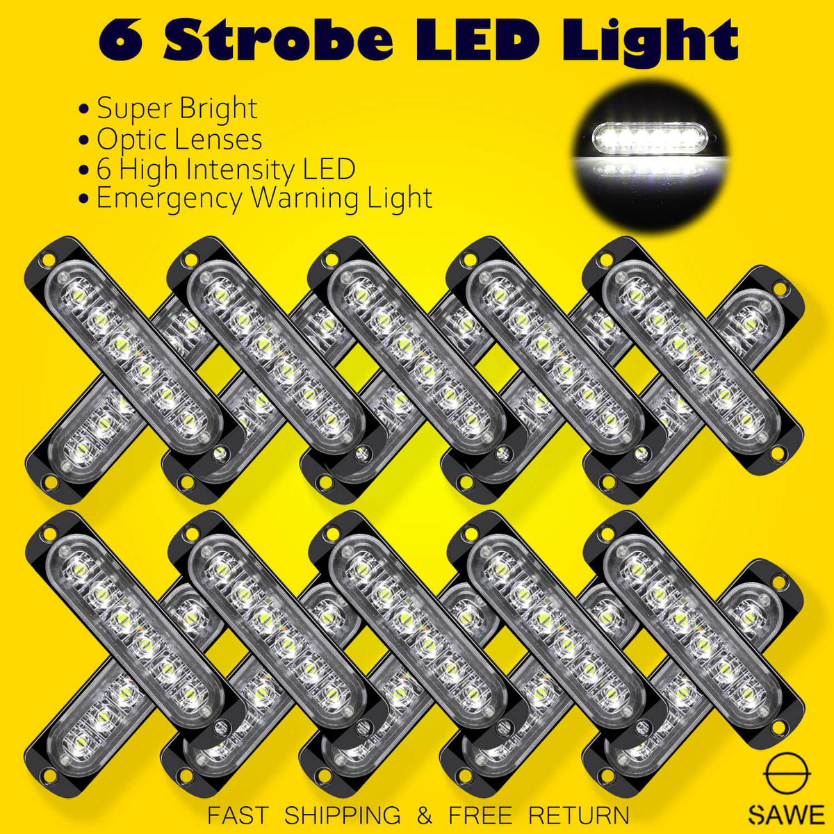 White Strobe LED light Truck