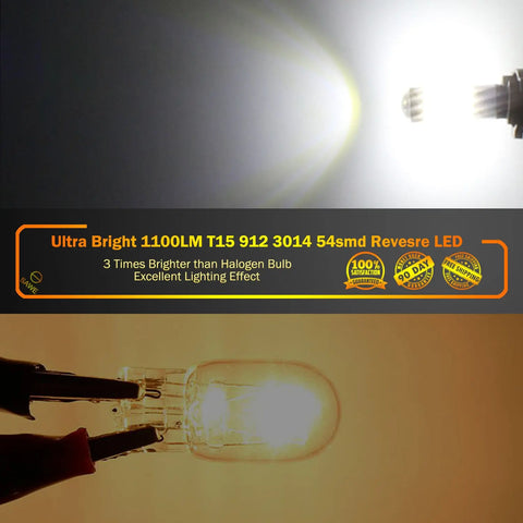 SAWE ® 921 High Power LED Bulb for Backup Reverse Lights with Projector 3014 54smd T15 912 906 C921 W16W Bulbs - 6000K White SAWE Lighting